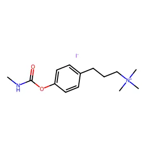 Ammonium, (3-(4-hydroxyphenyl)propyl)trimethyl-, iodide, methylcarbamate structure