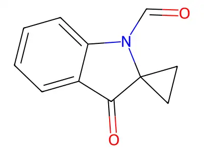 Spiro(cyclopropane-1,2'(2H)-indole)-1'(3'H)-carboxaldehyde, 3'-oxo- structure