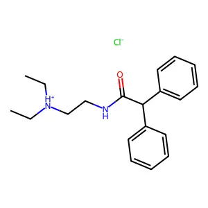Acetamide, N-(2-diethylamino)ethyl-2,2-diphenyl-, hydrochloride structure