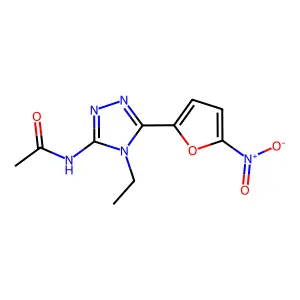 Acetamide, N-(4-ethyl-5-(5-nitro-2-furyl)-s-triazol-3-yl)- structure