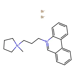 Phenanthridinium, 5-(3-(1-methylpyrrolidinio)propyl)-, dibromide structure