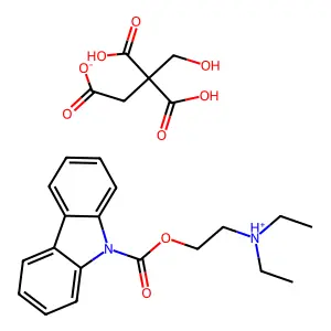 Carbazole-9-carboxylic acid, 2-(diethylamino)ethyl ester, citrate structure