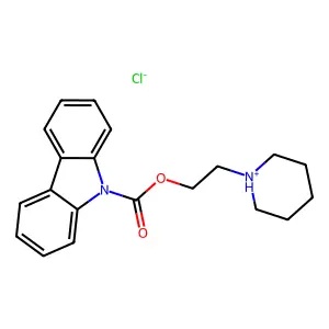 2-(Piperidin-1-yl)ethyl 9H-carbazole-9-carboxylate--hydrogen chloride (1/1) structure