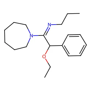 1-(2-Ethoxy-2-phenyl-N-propylacetimidoyl)hexahydro-1H-azepine structure