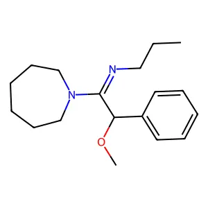 Hexahydro-1-(2-methoxy-2-phenyl-N-propylacetimidoyl)-1H-azepine structure