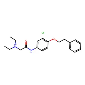 Acetanilide, 2-(diethylamino)-4'-phenethyloxy-, hydrochloride structure