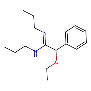 Acetamidine, N,N'-dipropyl-2-ethoxy-2-phenyl- structure