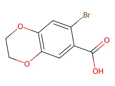 7-Bromo-2,3-dihydro-1,4-benzodioxine-6-carboxylic acid structure