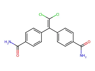 4-[1-(4-Carbamoylphenyl)-2,2-dichloroethenyl]benzamide structure