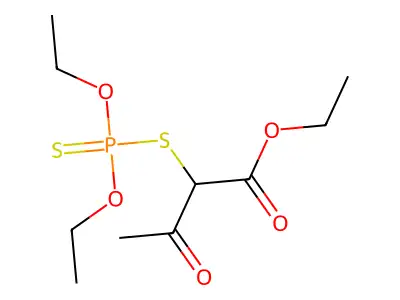 Butanoic acid, 2-[(diethoxyphosphinothioyl)thio]-3-oxo-, ethyl ester structure