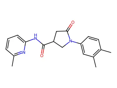 1-(3,4-dimethylphenyl)-N-(6-methylpyridin-2-yl)-5-oxopyrrolidine-3-carboxamide structure