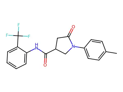 1-(4-methylphenyl)-5-oxo-N-[2-(trifluoromethyl)phenyl]pyrrolidine-3-carboxamide structure