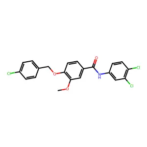 4-[(4-chlorophenyl)methoxy]-N-(3,4-dichlorophenyl)-3-methoxybenzamide structure