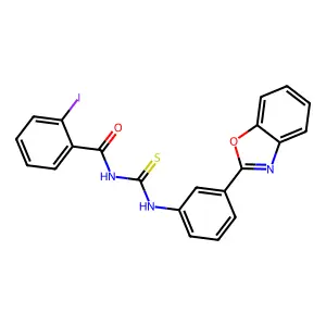 N-[(3-Benzo[D]oxazol-2-ylphenyl)thiocarbamoyl]-2-iodo-benzamide structure