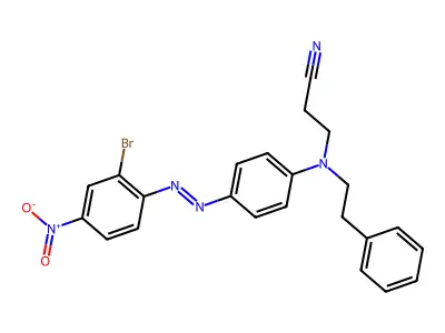 3-(4-((2-Bromo-4-nitrophenyl)diazenyl)-N-(2-phenylethyl)anilino)propanenitrile structure