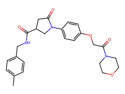 N-(4-methylbenzyl)-1-{4-[2-(morpholin-4-yl)-2-oxoethoxy]phenyl}-5-oxopyrrolidine-3-carboxamide structure