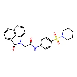 2-(2-oxobenzo[cd]indol-1(2H)-yl)-N-(4-(piperidin-1-ylsulfonyl)phenyl)acetamide structure