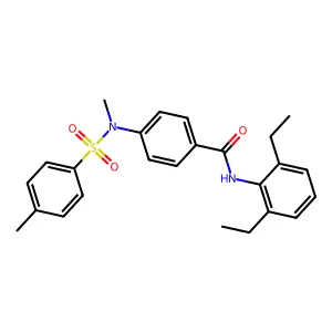 N-(2,6-diethylphenyl)-4-[methyl-(4-methylphenyl)sulfonylamino]benzamide structure