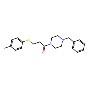 1-(4-Benzylpiperazin-1-yl)-3-(4-methylphenyl)sulfanylpropan-1-one structure