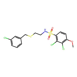 2,3-dichloro-N-{2-[(3-chlorobenzyl)sulfanyl]ethyl}-4-methoxybenzenesulfonamide structure