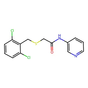 2-[(2,6-dichlorobenzyl)sulfanyl]-N-(pyridin-3-yl)acetamide structure