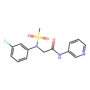 2-[3-fluoro(methylsulfonyl)anilino]-N-(3-pyridinyl)acetamide structure