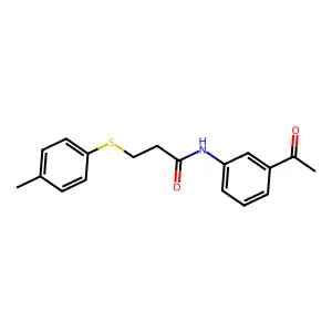 N-(3-acetylphenyl)-3-(p-tolylthio)propanamide structure