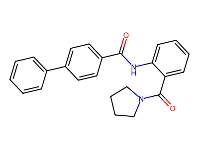 4-phenyl-N-[2-(pyrrolidine-1-carbonyl)phenyl]benzamide structure