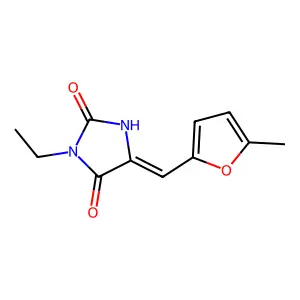 2,4-Imidazolidinedione, 3-ethyl-5-[(5-methyl-2-furanyl)methylene]- structure