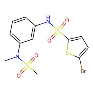 5-bromo-N-[3-[methyl(methylsulfonyl)amino]phenyl]thiophene-2-sulfonamide structure