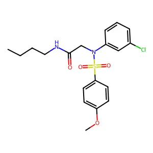 N-butyl-2-{3-chloro[(4-methoxyphenyl)sulfonyl]anilino}acetamide structure