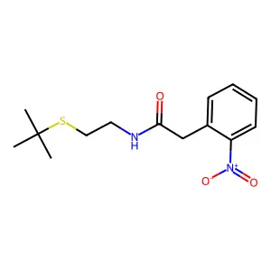 N-(2-tert-butylsulfanylethyl)-2-(2-nitrophenyl)acetamide structure