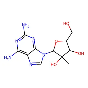 2,6-Diamino-9-(2-c-methyl-beta-d-ribofuranosyl)-9h-purine structure