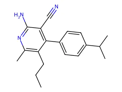 2-Amino-6-methyl-4-[4-(propan-2-yl)phenyl]-5-propylpyridine-3-carbonitrile structure