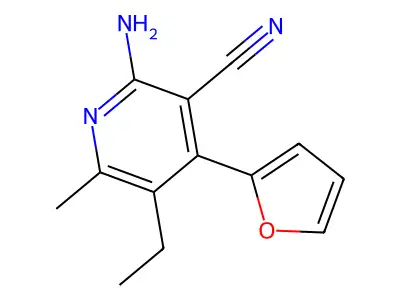 2-Amino-5-ethyl-4-(furan-2-yl)-6-methylnicotinonitrile structure