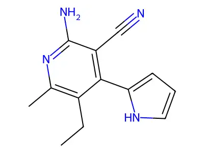 2-Amino-5-ethyl-6-methyl-4-(1H-pyrrol-2-yl)nicotinonitrile structure