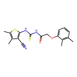 N-[(3-cyano-4,5-dimethylthiophen-2-yl)carbamothioyl]-2-(2,3-dimethylphenoxy)acetamide structure