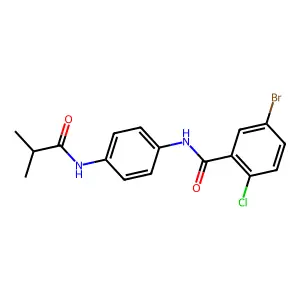 5-bromo-2-chloro-N-[4-(2-methylpropanoylamino)phenyl]benzamide structure