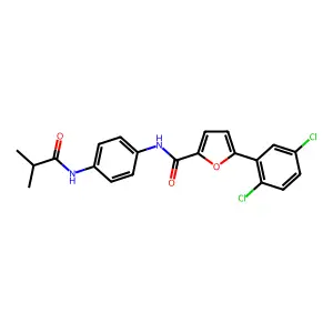 5-(2,5-dichlorophenyl)-N-[4-(2-methylpropanoylamino)phenyl]furan-2-carboxamide structure
