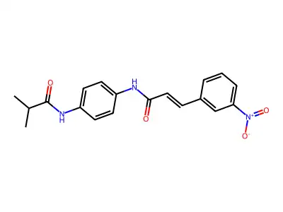 2-methyl-N-[4-[[(E)-3-(3-nitrophenyl)prop-2-enoyl]amino]phenyl]propanamide structure