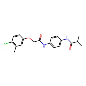 N-[4-[[2-(4-chloro-3-methylphenoxy)acetyl]amino]phenyl]-2-methylpropanamide structure