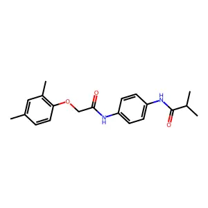 N-(4-{[(2,4-dimethylphenoxy)acetyl]amino}phenyl)-2-methylpropanamide structure