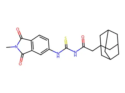 2-(1-adamantyl)-N-[(2-methyl-1,3-dioxoisoindol-5-yl)carbamothioyl]acetamide structure