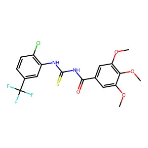 N-[[2-chloro-5-(trifluoromethyl)phenyl]carbamothioyl]-3,4,5-trimethoxybenzamide structure