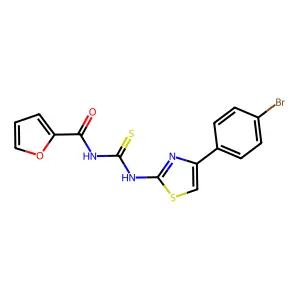 N-[[4-(4-bromophenyl)-1,3-thiazol-2-yl]carbamothioyl]furan-2-carboxamide structure
