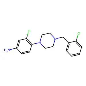 3-Chloro-4-(4-(2-chlorobenzyl)piperazin-1-yl)aniline structure