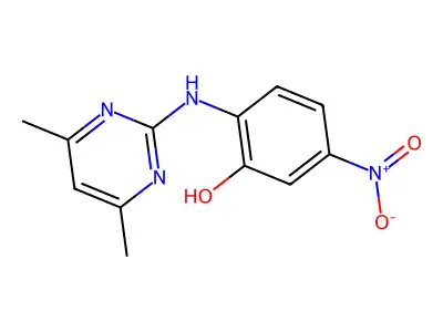 2-[(4,6-Dimethylpyrimidin-2-yl)amino]-5-nitrophenol structure