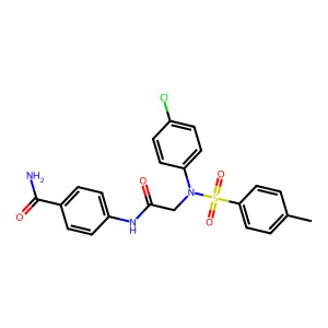 4-[[2-(4-chloro-N-(4-methylphenyl)sulfonylanilino)acetyl]amino]benzamide structure