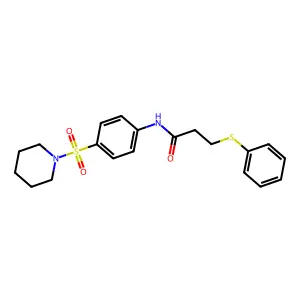 3-phenylsulfanyl-N-(4-piperidin-1-ylsulfonylphenyl)propanamide structure