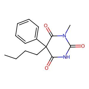 1-Methyl-5-phenyl-5-butylbarbituric acid structure